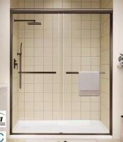 OVE Decors 60inch Sheffield Frameless Sliding Barn Shower Door New In Box $699