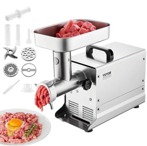 VEVOR Meat Grinder, 7 Lbs/Min Capacity Electric Meat Grinders with Blade, Grinding Plate, Sausage Maker, Stainless Steel Commercial Meat Mincer for Kitchen Restaurant Butcher Store New in Box $499