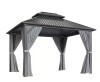 Viwat 10 ft. x 12 ft. Hardtop Gazebo with Aluminum Frame, Galvanized Steel Double Roof Gazebo with Netting and Curtains (2 boxes) New in Box $1899