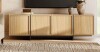Ebern Designs Maisonet New Designed TV Stand For 80 Inch TV, Modern Entertainment Center With 4 Storage Cabinets And T-Shaped Legs, Media Console TV Table For Living Room, Modern TV Stand in Color Black Simlar to Picture New in Box $499