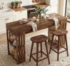 Ebern Designs 63-Inch Long Bar Table, Wooden Counter Height Dining Table, Pub Table with Storage Shelves New in Box $399