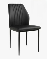 Latitude Run Faux Leather Solid Back Dining Side Chair With Stable Steel Legs in Black New In Box $299