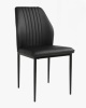 Latitude Run Faux Leather Solid Back Dining Side Chair With Stable Steel Legs in Black $299