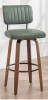 Ebern Designs Upholstered Swivel Bar Stool with Wood Frame in Green New in Box $399