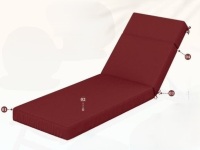 Kimunuk 80 x 26 x 4 in. Outdoor Chaise Lounge Cushion, Water Resistant Patio Replacement Seat Cushion, Burgundy New In Box $199