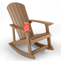 Highland Dunes Amreen Rocking Outdoor Adirondack Chair, Teak New In Box $399