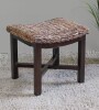 INTERNATIONAL CARAVAN INC Arizona Abaca Rectangular Cushioned Stool with Mahogany Legs New In Box $199