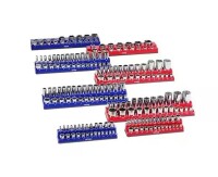 VEVOR Magnetic Socket Organizer Set, 8-Pieces Socket Holder, 1/4 in., 3/8 in. and 1/2 in. Metric SAE Socket Trays New $89