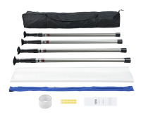 VEVOR Dust Barrier Poles, 12 Ft Barrier Poles, Dust Barrier System with 4 Telescoping Poles, Carry Bag and 32.8x13.12 Ft Plastic Film, for Interior Decoration, Painting New In Box $199