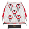 VEVOR 7 x 7 ft Football Trainer Throwing Net, Training Throwing Target Practice Net with 5 Target Pockets, Knotless Net Includes Straps and Portable Carry Case, Improve QB Throwing Accuracy, Red New In Box $199