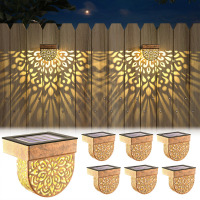 EKQ Mandala Solar Fence Lights Outdoor Solar Step Wall Lights Garden Decor, 6-Pack - Bronze / Black New In Box Assorted $89