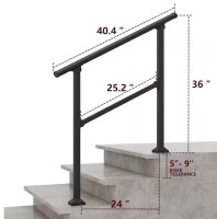 Boyel Living 3.34 ft. Metal Handrail for 0-3 Steps New In Box $299