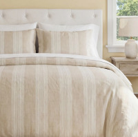 Birch Lane&trade; 3-Piece King Size Wanita Stockholm Reversible Duvet Cover & Insert Set New $299