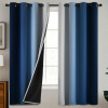 Ebern Designs Ombre 100% Blackout Curtain-Room Darkening Grommet Drapes for Bedroom & Living Room (Pair), 52" x 72" $99