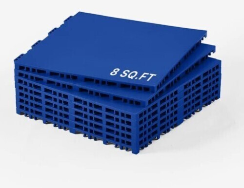 VEVOR Dryland Tiles for Hockey Floor Mat, 12 x 12 in 8 Pcs Interlocking Versatile Training Surface, Dance Floor Tiles, Hockey Training Equipment Board for Shooting (Blue, 8 sq. ft/Box) New In Box $89