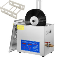 VEVOR Ultrasonic Cleaner 6L Ultrasonic Vinyl Cleaner 7-12 Inch 8 Records Ultrasonic Vinyl Cleaning Machine 180W Ultrasonic Records Cleaner with Drying Rack for Home Store New In Box $299