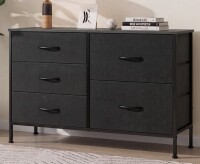 Ebern Designs Chaseburg 5-Drawer Dresser With Wooden, 39.4'' White Dresser With Steel Frame, Wide Chest of Drawer For Hallway, Bedroom Dresser New In Box $299
