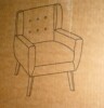 UIXE Mid-Century Modern Button Brown PU Leather Accent Armchair, New in Box $499 - 2
