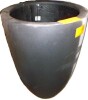 PotteryPots 20.47" W x 28.35" H Round Extra Large Black Fiberstone Indoor/Outdoor Ben Planter, New Floor Model $499 - 2