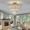 Mercer41 Multi-Tier K9 Crystal Ceiling Chandelier, Classic Gold Flush Mount Pendant Light, New in Box $499