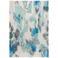 Ebern Designs Prentice Wool Abstract 5' x 8' Rectangular Indoor Rug, New $1,099
