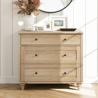 Charlton Home Scarlett 33.9'' W 3-Drawer Dresser, Oak $699