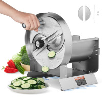 VEVOR Manual Vegetable Fruit Slicer, 0-0.5"/0-12mm Thickness Adjustable Commercial Slicer Machine, Stainless Steel Food Cutter Slicing Machine with 2 Spare Blades, for Potato, Cucumber, Lemon, Tomato New in Box $199