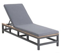 World Market Gray Wood and Metal Alicante Outdoor Chaise Lounger New in Box $599