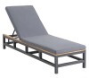 World Market Gray Wood and Metal Alicante Outdoor Chaise Lounger New in Box $599