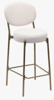 Mercer41 29'' Upholstered Bar Stool Velvet Counter Stool With Backrest & Footrest Round Dining Chair For Kitchen $299