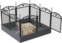BingoPaw Dog Playpen Indoor: 8 Panels 32&rdquo; Tall Metal Pet Pen Puppy Whelping Box with Waterproof Bottom - Outdoor Doggy Run Fence with Door for Small Medium Large Dogs New In Box $299