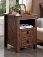 August Grove&reg; Adaija 18" W 2-Drawer Nightstand with Outlets and USB Ports New In Box $299