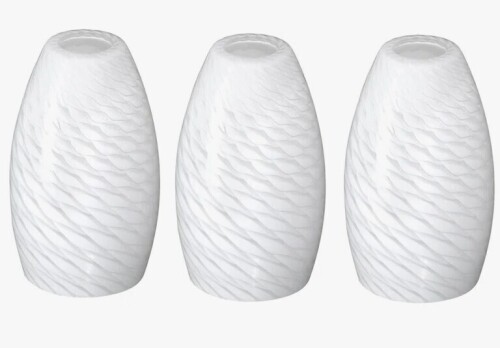Wrought Studio&trade; 3 Pack 7.64 in. Milk Shiny Fish Scale Pattern Pendant Light Shade (Set of 3) New In Box $199