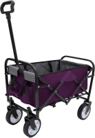 VeroFree Foldable All-Terrain Beach Cart with Tie-Down System for Camping, Shopping, Sports, Fueling, Fishing, Supports 225 lbs, Durable All-Terrain Wheels (Purple) New In Box $199