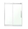 OVE Decors Bel Soft Close 60 in. W Alcove Frameless Sliding Shower Door in Satin Nickel New In Box $799