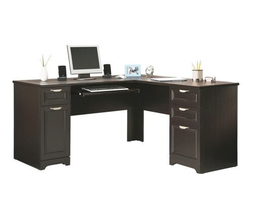 Realspace&reg; Magellan 59"W L-Shape Corner Computer Desk, Espresso New In Box $399