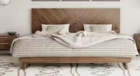 MR MODREST Nova Domus Soren Modern Brown Wood Headboard and Footboard, California King Size New In Box $1099