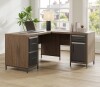 Thomasville&reg; Alderbrook 60"W L-Shaped Corner Desk With Integrated Power Outlet, Walnut/Matte Black New In Box $599
