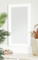 Litton Lane 42 in. x 24 in. Rectangle Framed White Wall Mirror New In Box $399