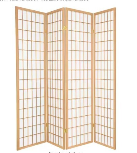 Red Lantern 6 ft. Natural 4-Panel Room Divider New in Box $299
