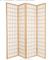 Red Lantern 6 ft. Natural 4-Panel Room Divider New in Box $299