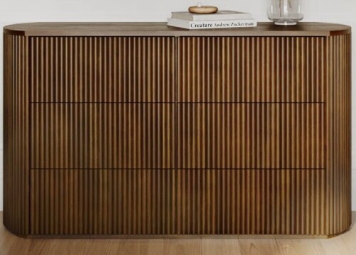 Latitude Run Ellison Fluted Solid Wood Dresser, Fully Assembled New Shelf Pull $3999