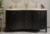 Rosdorf Park Mandilyn 60" Fully Assembled Double Sink Bathroom Vanity with Engineered Stone Top, Ceramic Sink, Hand Paint in Black New in Box $2099