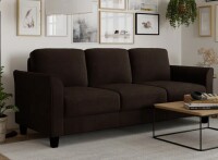 Lark Manor Ashfield Upholstered 78.75'' Sofa -Color Coffee New in Box $899