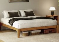 George Oliver Carruthers Japanese Joinery Bed Frame, Premium Solid Wood Platform Bed Frame with Wood Slat Support, No Box Spring Needed, Easy Assembly, Minimalist & Modern Style King Size New in Box $899