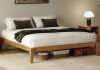 George Oliver Carruthers Japanese Joinery Bed Frame, Premium Solid Wood Platform Bed Frame with Wood Slat Support, No Box Spring Needed, Easy Assembly, Minimalist & Modern Style King Size New in Box $899