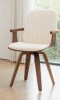 Corrigan Studio Modern Upholstered Leather Swivel Dining Chair in Beige New In Box $399