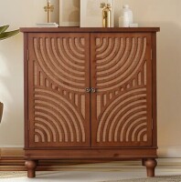 Bay Isle Home 2-door Wood Carved Accent Cabinet New in Box $499