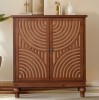 Bay Isle Home 2-door Wood Carved Accent Cabinet New in Box $499