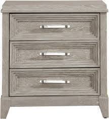 Liberty Furniture Belmar 3 Drawer Nightstand in Washed Taupe and Silver Champagne New In Box $599